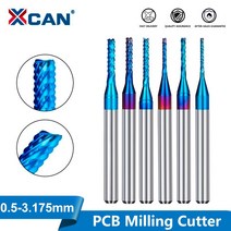 pcb 금속 절단 가공XCAN-카바이드 옥수수 엔드밀 0.5-3.175mm 생크 PCB 밀링 커터 나노 블루 코팅 CNC 커, 01 0.5mm