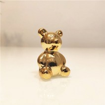 토끼띠 조각상 장식품 출산 선물 풍수 인테리어 세라믹 귀여운 골드 화이트 토끼 여우 인형 도자기 테이블 홈 현대 동상 쥬얼리 랙 가구, 금곰