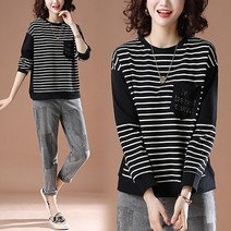 [바니드] 중년여성 고급 럭셔리 긴팔티 데일리 예쁜 티셔츠 마담옷 4468