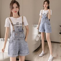 마이팝 멜빵 청반바지 청바지 바지 반바지 데님