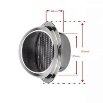 304 스테인레스 스틸 천장 에어 벤트 덕트 환기 배기 그릴 커버 환기 배기 캡 벽 장착 방수, 110mm