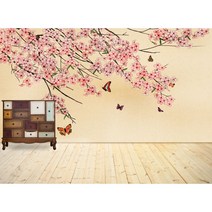 동양화벽지 전통벽지 매화벽지 200413, 풀벽지/ 가로400cm*세로230cm