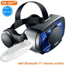 VR게임 VRG Pro 3D 안경 가상 현실 전체 화면 비주얼 와이드 앵글 상자 5 ~ 7 인치 스마트 폰, 한개옵션1, 07 Blu-ray Y1 Remote