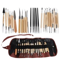 도예도구 도자기재료 도예재료세라믹 클레이 도구 세트 폴리머 도자기 나무 조각 청소, 28PCS, 협동사