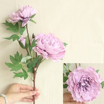 오브제 화병 단일 모란 장미 시뮬레이션 가정 결혼식 장소 레이아웃 휴대용 가이드 공장 벽 액세서리, 1pc, 03 purple