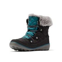 컬럼비아 여성용 Heavenly Shorty 옴니히트 스노우 부츠 블랙딥 워터, 9.5, Grey Ice/White