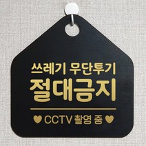 제제데코 분리수거 재활용 매장 식당 사무실 화장실 금연 안내판 오픈 제작주문 셀프 휴일 걸이용 안내표지판 310쓰레기무단투기절대금지 오각20cm, 310쓰레기무단투기절대금지 오각형 단면(포맥스 블랙+문구 골드헤어), 1개