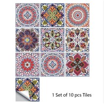 벽 바닥타일 10 개/대 만다라 Style 크리스탈 Hard 타일 세라믹 스티커 주방 옷장 홈 Decor Art 껍질 & 스틱 데칼보다 reballing bga, 24.MZ-2-105 - 20cmX20cmX10pcs