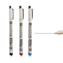 [조한스토어] 사쿠라 피그마 마이크론 다양한 선굵기의 펜 브러쉬 드로잉, 1개, MICRON 02_0.3mm_검정