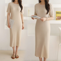 NewCare 여성 니트원피스 반팔롱원피스 봄원피스 이지웨어