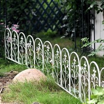 철제 정원 울타리 펜스 3P 화단 소품 꾸미기 유럽풍 마당 안뜰 전원주택, 검정