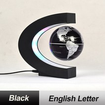 무중력 지구본 무드등 조명 자기 부상 부동 세계 지도 글로브 램프 키트 3 인쇄 지구 야간 사무실 홈 침대 옆 장식 참신, 검은색, 영국 플러그