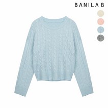[바닐라비] 여성 꽈배기 패턴 라운드넥 니트