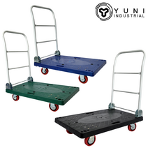 유니산업 구루마 엘카 접이식 이동카트 손수레 밀바 핸드카트 리어카 대차 짐수레, 블루 대차(손잡이O), 중형 / 일반(PVC)바퀴, 1개