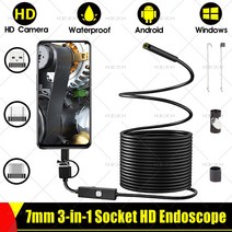 배관내시경 하수구내시경 카메라 5.5mm HD 내시경 카메라 OTG 마이크로 USB 타입-C 방수 검사 Borescope 소, 02 2m_01 Soft Cable