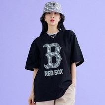 큐브 클리핑 모노그램 오버핏 반팔 티셔츠 BOS Black