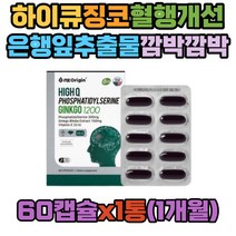 하이큐 포스파티딜세린 징코 뇌건강 깜박깜박 식약처인증 인지력 기억력 하이브레인 티딜세린 아세로라 은행잎추출물 밀납 대두레시틴 레시친 포스타티딜세린 포스타딜세린 고3 입시생 남자 여자