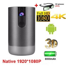 고화질 빔프로젝터 가정용 캠핑용 사무용 링크 프로젝터 풀 지원 비디오 내장 비머, d2 1080p 3d 안경