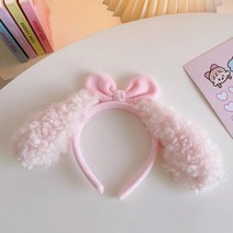 아이템팡 동물 머리띠 놀이동산 파티 운동회 생일 놀이공원, 리본강아지-핑크