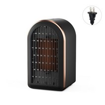 발온풍기 미니 가정용 히터 소형 1200w 전기 휴대용 데스크탑 팬 ptc 세라믹 난방, 검은 벽난로, 유럽 ​​연합
