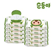 순둥이 로하스 유아물티슈 캡형, 70매, 10팩