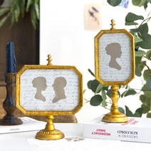 꼬품 골드 스탠드 액자 빈티지 프레임 테이블 세우는 탁상용 포토테이블 2종, 5R 가로