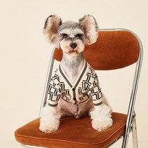 강아지 고양이 니트 가디건 명품옷 스웨터 애견 가을 겨울옷 2-11kg 비숑 푸들 슈나우저 시츄 몰티즈 포메옷, 브라운