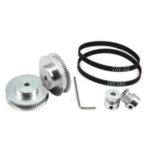2 피스 GT2 동기식 휠 20 및 60 치아 5mm 홀 알루미늄 타이밍 풀리 2pcs 길이 200mm 폭 6mm 벨트 (20-60T-5B-6), 하나, 실버 & 블랙