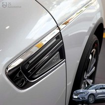 JS automotive 더뉴QM6 차량 본넷 사이드 휀다 레터링 에어덕트 가니쉬 파츠 플로우 플레이트 라인 알루미늄 포인트 몰딩 차량 인테리어 카악세사리 튜닝 용품 전용, 실버