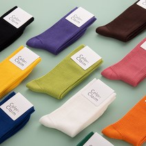 컬러풀 알록달록 무지 골지 긴양말