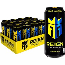 Reign Total Body Fuel Lemon HDZ Cans 16 oz 레인 토탈 바디 퓨얼 레몬 HDZ 473ml 12캔 1팩