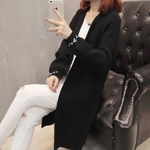 꽃자수가 콕콕 루즈핏 여성 롱 가디건