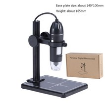 광학현미경 8 led 디지털 현미경 전화 수리 도구 검안경 수동 초점 검안용 가정용 실험실 확대, 500X, black