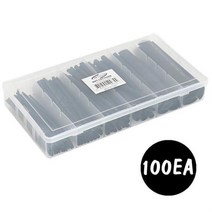100EA 고무관 튜브 수축 블랙 케이블튜브 케이블방수 세트 열 단선방지 케이블결속 778EA, 본품