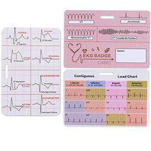 Lisol EKG Badge Card Cardiac Badge Buddy ECG Rate Cards Telemetry Card with EKG Ruler/Rhythm/Inter, 1