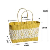 KENS 에코 스타일리시 크로스백 무드 위빙 도트 주머니 실내 수납바구니, 알프스프라자축하화환 위빙 엘로우