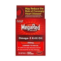 MegaRed 350mg 오메가-3 크릴 오일 - 생선 기름처럼 비린내 없는 뒷맛 30 소프트젤, 30개입