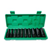롱복스 대형 소켓 8~24mm 78mm 1/2인치 소켓렌치 10P 육각 롱 너트 공구 자동차 정비 크롬 바나듐강 특수강 타이어 휠너트, 10P롱복스세트