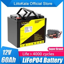 인산철 배터리 밧데리 12v 50ah 60ah 리튬 12.8v lifepo4 팩 태양 에너지 저장 시스템 전기 보트 yatch 14.8v20a 충전기, 12.8v50ah(20a)