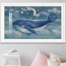 돈과 복이 들어오는 행운의 그림 동물 풍경 밤하늘 별 고래 풍수 실 십자수, 실크실, 특대 95x50, 1개