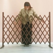 정원 자바라 울타리 접이식 스탠드형 매립형 갈색 흰색, B-4 (200x120)
