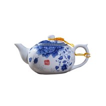 Zhijing Jingdezhen 150ml 도자기 파란색과 흰색 세라믹 주전자 Kung Fu 화이트(Blue), 1000ml, 파란색
