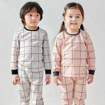 [아이숲] 체크 자가드 편면내의