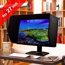 모니터 햇빛가리개 가리개 덮개 커버 ilooker 27e 27 인치 lcd led 비디오 후드 sunshade sunhood for dell hp viewsonic 맞는 프레임, 없음
