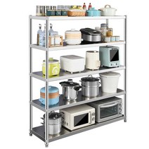 스테인리스선반 주방작업대 주방수납 이동식 식당 수납선반, 길이80cm너비35cm높이180cm5단조절가능