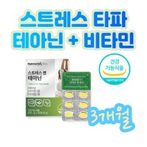 일 스트레스 테아닌 활력 비타민 미네랄 종합 영양 테아닌과 비타민 비 B6 씨 C 마그네슘 어깨 근육 수축 이완 면역력 아연 홍경천 긴장감 개선 도움 식약청 인증