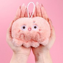 유니커블 겨울 밍크 털 자수 봉제인형 미니 핫팩 커버 캐릭터 파우치 손난로 보온 주머니 휴대용 학생 성탄절 선물, 그레이펭귄 WC496