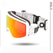 인슬로고글 INSLO 아시안핏 스키보드 고글 여성 주니어용 안경병용 8203, 블랙/레드