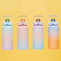 홈니크 물병 미우새 연예인 2리터물통 대용량 2리터물병 텀블러 대형물통 헬스 스포츠 다이어트 캠핑용물통 물통, 블루피치