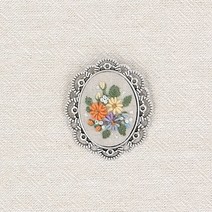 마미쏘잉/ 프랑스자수 구름 레이스 브로치-은버니쉬/ 자수브로치 악세사리 DIY